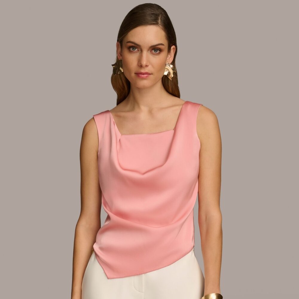 Donna Karan Women's Square-Neck Satin Tank Top